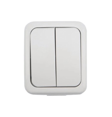Выключатель Kranz KR-78-0602 двухклавишный Mini OG IP54, о/у, белый