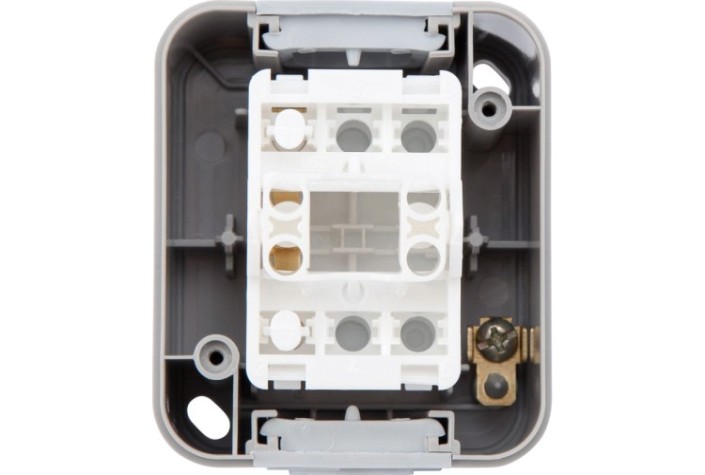 Выключатель Kranz KR-78-0835 одноклавишный Mini OG IP54, о/у, серый Выключатель Kranz KR-78-0835 одноклавишный Mini OG IP54, о/у, серый